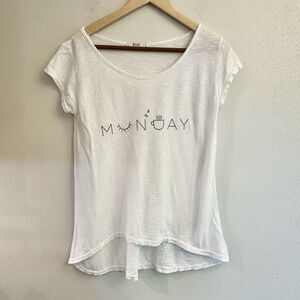 Mulaya white Munday Viscose blend Cap Sleeve Tshirt‎ . Size M